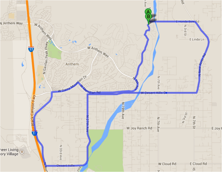 The shortest distance between two points is not this. Image: Google Maps