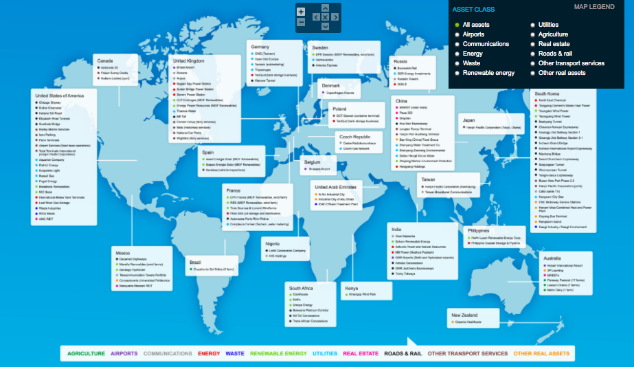 Macquarie's global infrastructure assets. Image: Macquarie. 