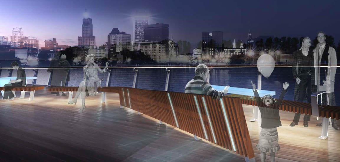 Night view shows lighting effects. Image: City of Providence