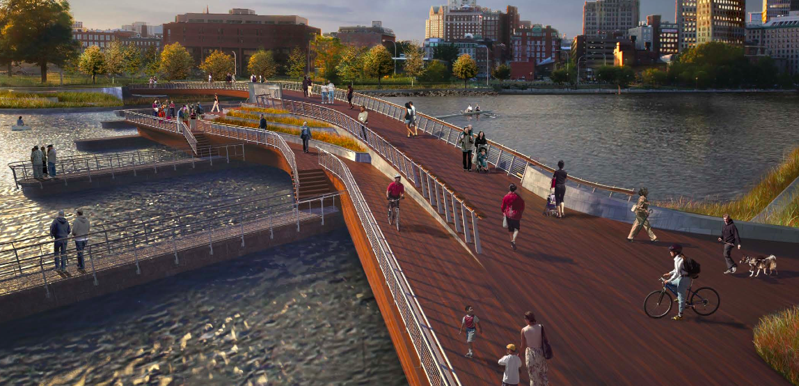 The Providence River Pedestrian Bridge will stand where Interstate-195 once did. Image: City of Providence via Greater City Providence [PDF]