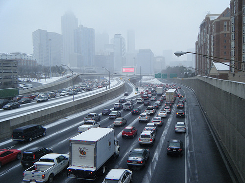 A few inches of snow turned Atlanta positively post-apocalyptic last winter. Photo: ##http://atlurbanist.tumblr.com/post/75045650070/politico-looks-at-the-makings-of-atlantas-snow##ATLUrbanist##