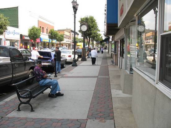 Projects like this pedestrian-friendly streetscaping in Bayonne, New Jersey, might not get built without the crucial support of the federal Transportation Alternatives Program. Photo: ##http://taimages.railstotrails.org/1-Ped-Bike-Facilities/Bayonne-StreetscapeBayonne-NJ/i-QWKnM2B##Rails-to-Trails Conservancy##