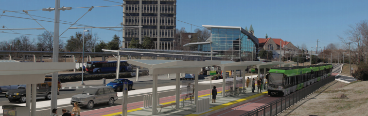 A rendering of the 17-mile Durham-Orange light rail plan. Image: Go Triangle