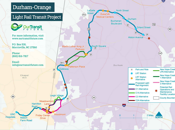 Durham-Orange light rail is expected to draw 23,000 daily riders. Image: GoTriangle