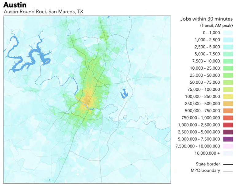 The Top 10 Regions Where Jobs Are Within Reach for Transit Riders