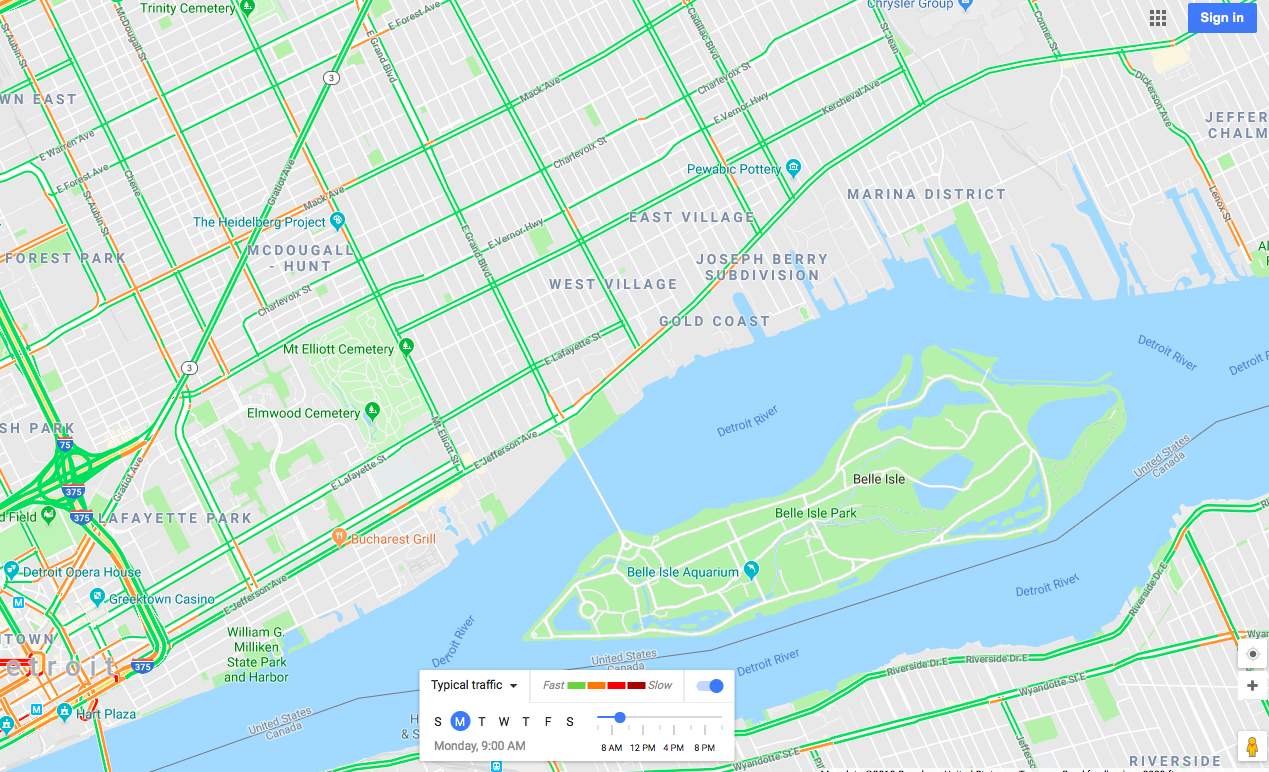 traffic map detroit