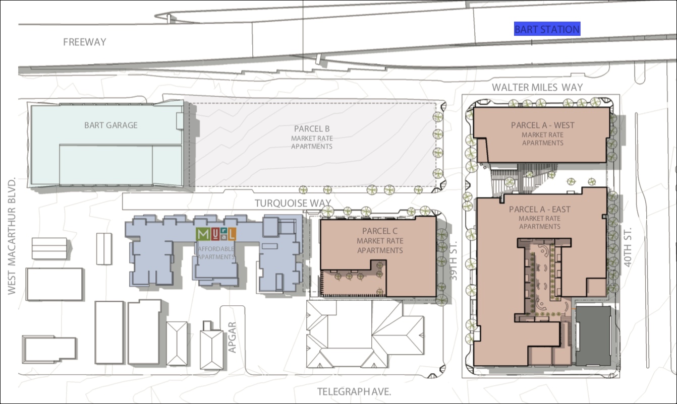 This is the plan for the BART MacArthur Station, currently under construction, in Oakland. Plan: