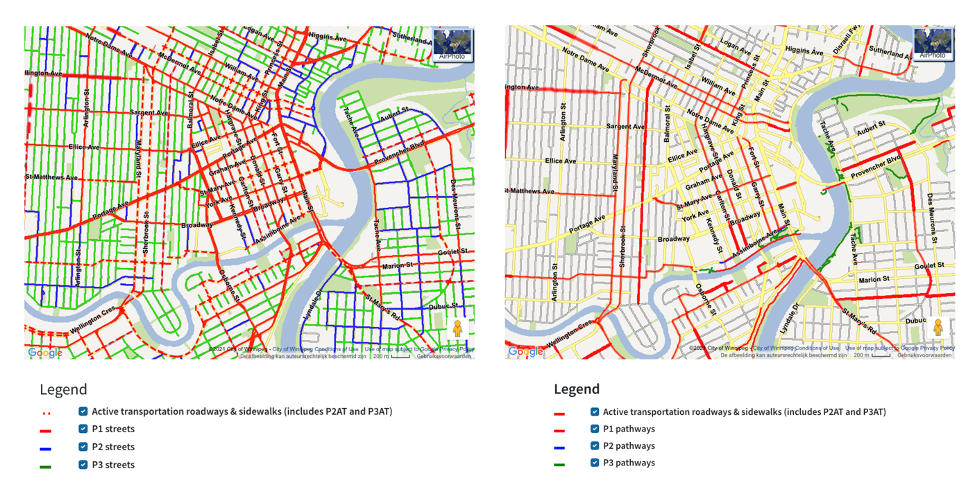 Winter maintenance prioritization in downtown Winnipeg (Source: City of Winnipeg)