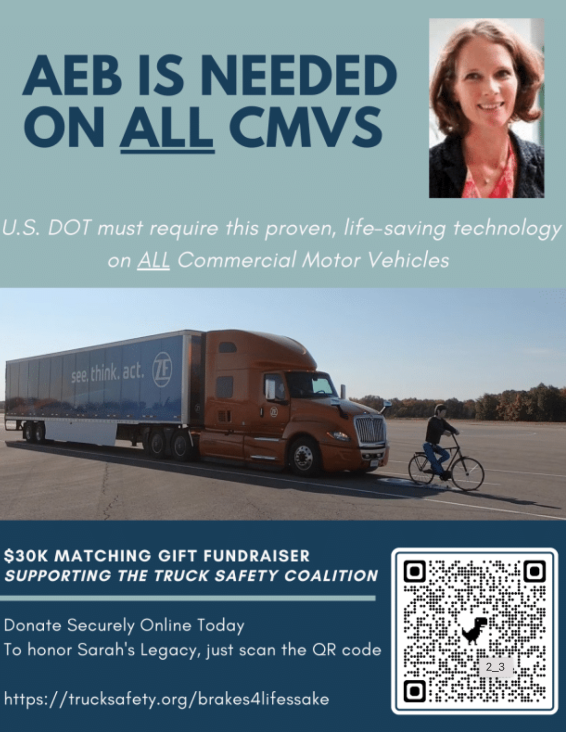 This fundraiser is being held in honor of Sarah Debbink Langenkamp, a cyclist who was killed by the driver of a large truck. Read Streetsblog's earlier coverage about her legacy here.